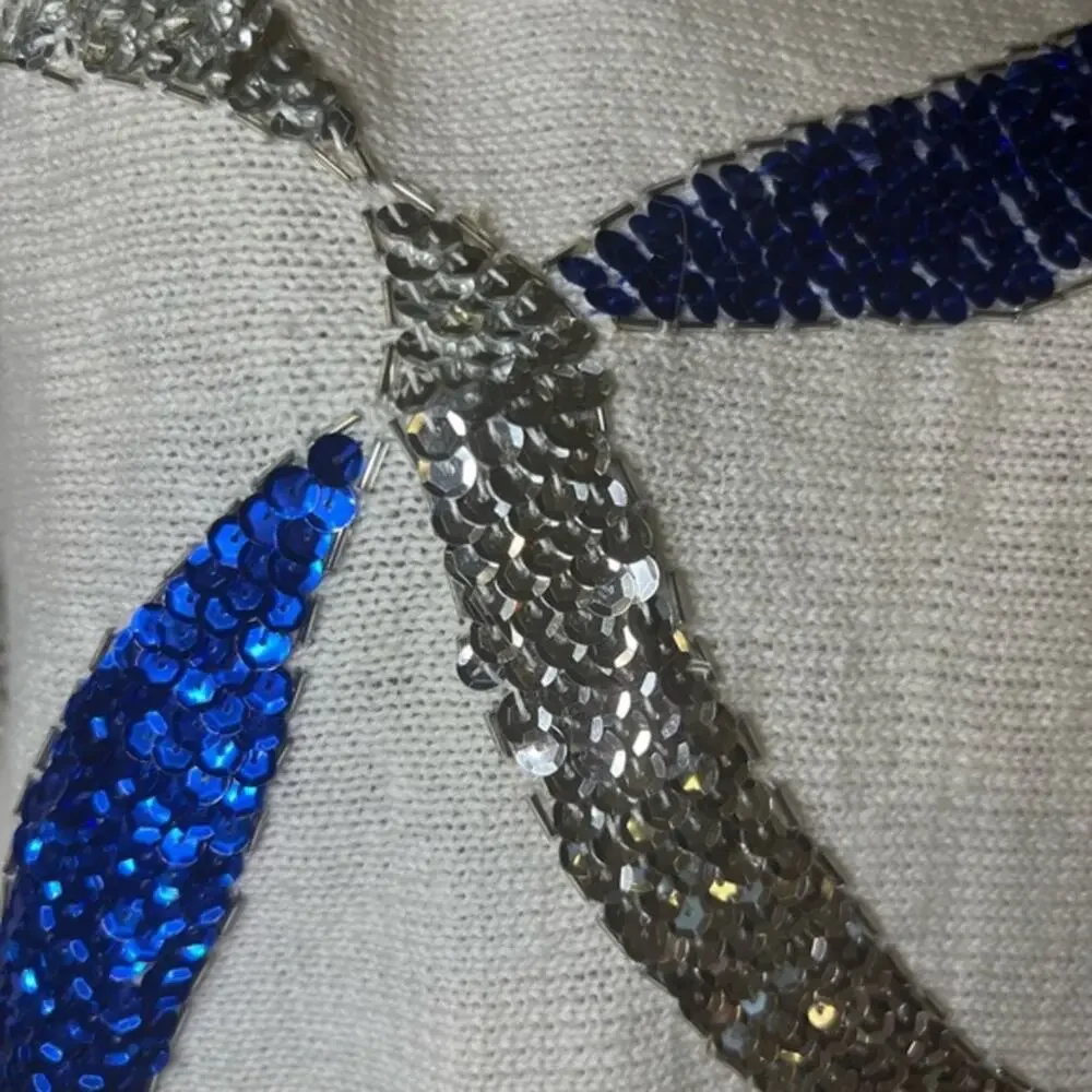 R & K Originals Women's Vintage Sequined Sweater Size M